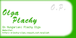 olga plachy business card